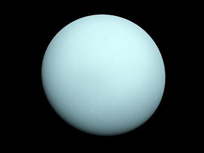 La imagen aguazul de Urano confirma el hecho de que Urano est cubierto con <a href="/uranus/atmosphere/U_clouds_overview.html&edu=elem&lang=sp&dev=1">nubes</a>. Lo regular de su apariencia muestra que la atmsfera del planeta est mayormente <a href="/uranus/atmosphere/U_atm_compo_overview.html&edu=elem&lang=sp&dev=1">compuesta</a> de una cosa, metano. El planeta aparece azul-verde porque el gas <a href="/physical_science/chemistry/methane.html&edu=elem&lang=sp&dev=1">metano</a> de la atmsfera atrapa la luz roja y no permite que ese color escape. Esta imagen fue tomada por <a href="/space_missions/voyager.html&edu=elem&lang=sp&dev=1">Voyager2</a> en 1986.<p><small><em>Imagen cortesa de NASA.</em></small></p>